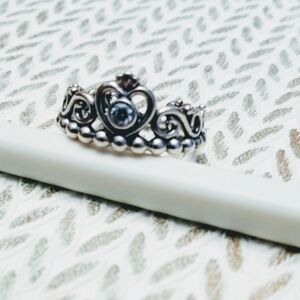Pandora Silver Heart Tiara Ring